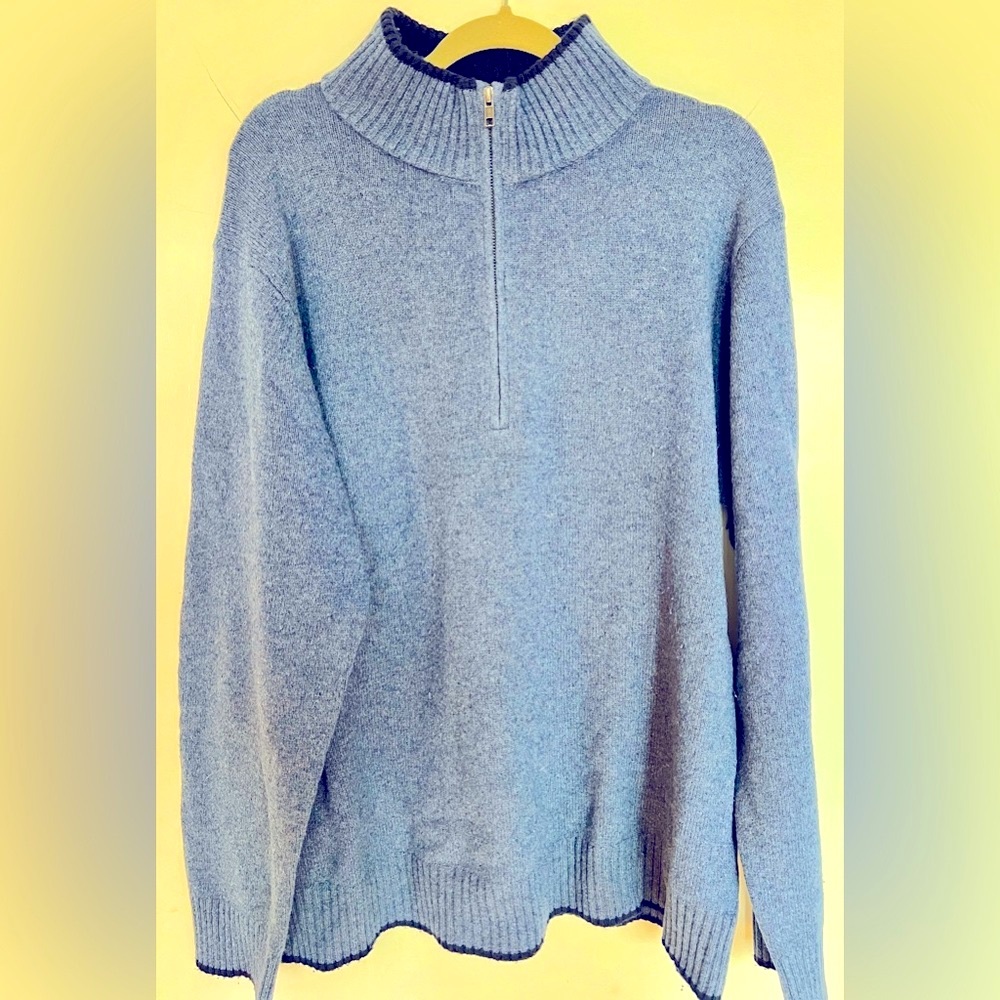 Patagonia Men's Recycled Cashmere 1/4-Zip Sweater - XL - Blue